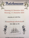 Balchenessen im Schiff am 16. und 17.Dezember
